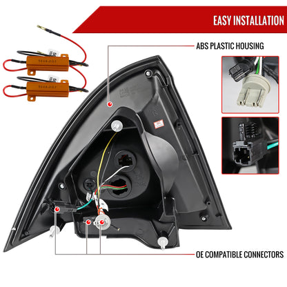 2010-2012 Ford Fusion LED Tail Lights (Jet Black Housing/Clear Lens)