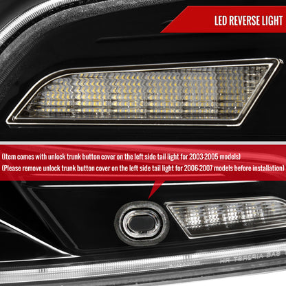 2003-2007 Infiniti G35 Coupe White LED Halo Sequential Signal Tail Lights (Glossy Black Housing/Clear Lens)
