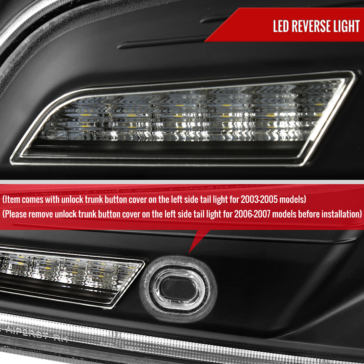 2003-2007 Infiniti G35 Coupe Red LED Halo Sequential Signal Tail Lights (Matte Black Housing/Clear Lens)