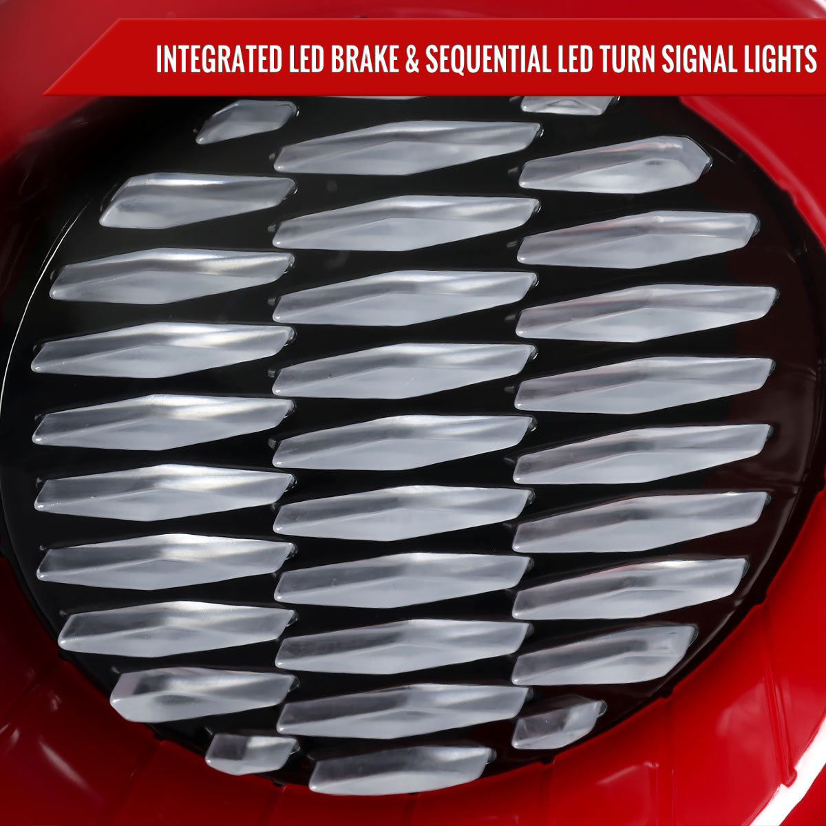 2008-2013 Infiniti G37/2014-2015 Q60 Coupe/Convertible Red LED Tail Lights w/ Switchback Sequential Turn Signals (Glossy Black Housing / Clear Lens)
