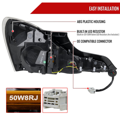 2008-2013 Infiniti G37/2014-2015 Q60 Coupe/Convertible LED Tail Lights w/ Switchback Sequential Turn Signals (Matte Black Housing / Clear Lens)