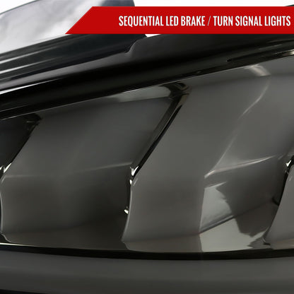 2010-2016 Hyundai Genesis Coupe White Bar Sequential LED Tail Lights (Chrome Housing/Smoked Lens)