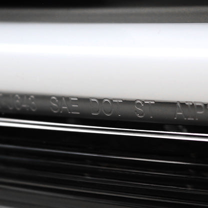 2010-2016 Hyundai Genesis Coupe White Bar Sequential LED Tail Lights (Matte Black Housing/Clear Lens)