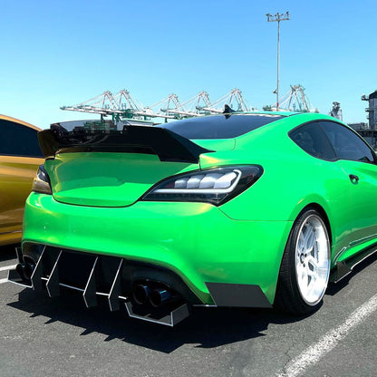 2010-2016 Hyundai Genesis Coupe White Bar Sequential LED Tail Lights (Matte Black Housing/Clear Lens)