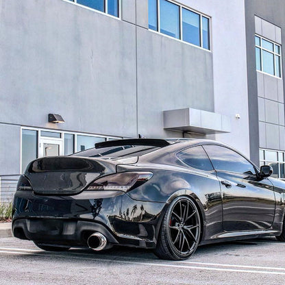 2010-2016 Hyundai Genesis Coupe White Bar Sequential LED Tail Lights (Chrome Housing/Red Smoked Lens)