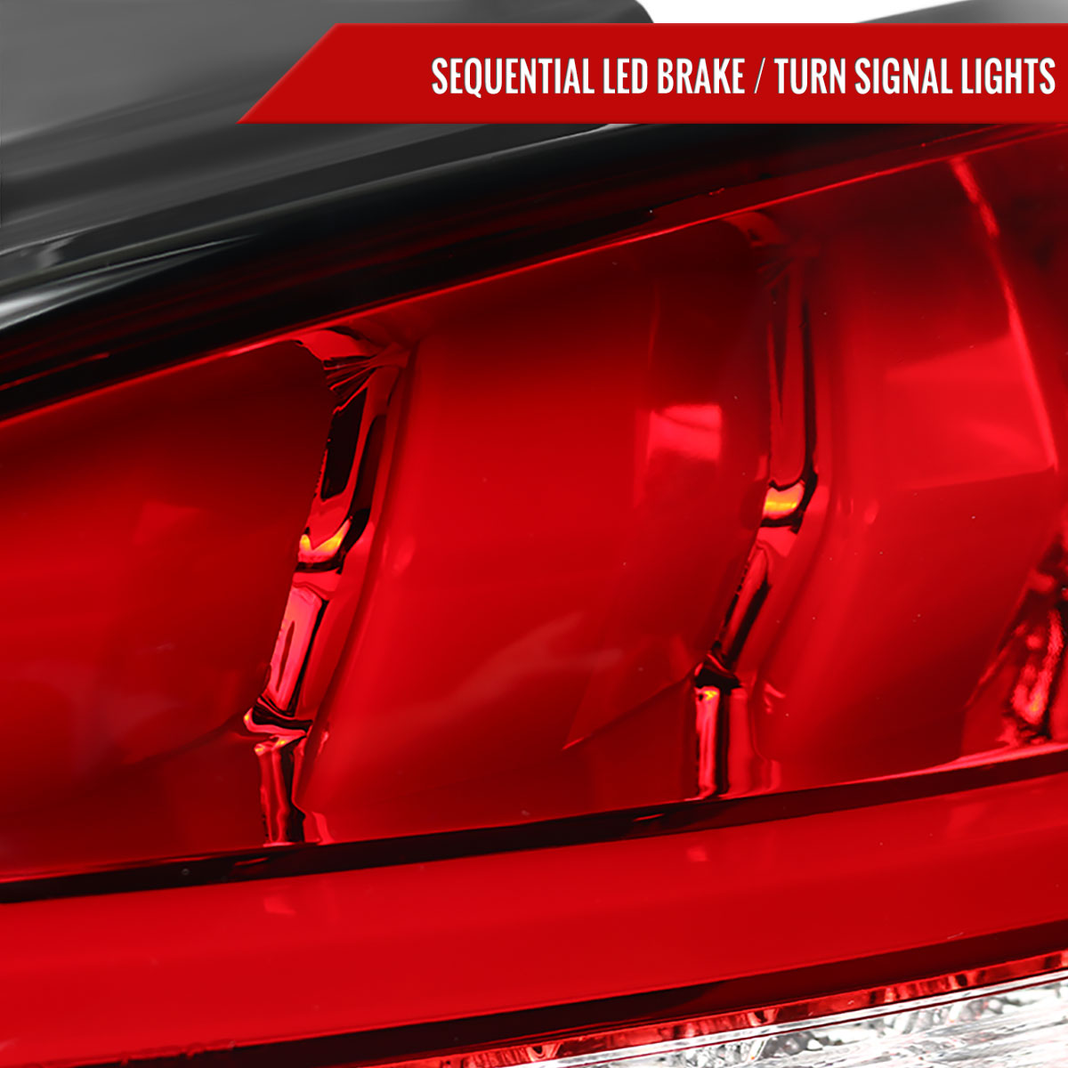 2010-2016 Hyundai Genesis Coupe White Bar Sequential LED Tail Lights (Chrome Housing/Red Lens)