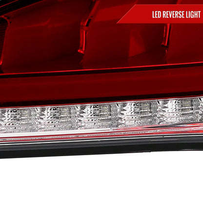2010-2016 Hyundai Genesis Coupe White Bar Sequential LED Tail Lights (Chrome Housing/Red Lens)