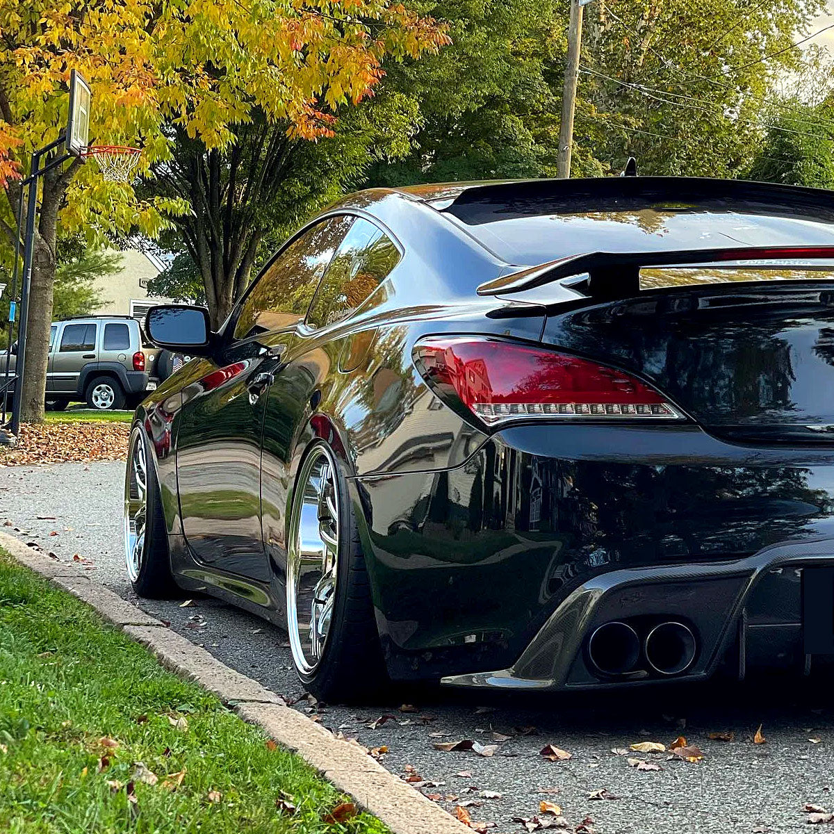2010-2016 Hyundai Genesis Coupe White Bar Sequential LED Tail Lights (Chrome Housing/Red Lens)