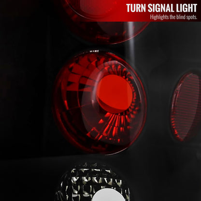 2005-2006 Jeep Grand Cherokee Tail Lights (Matte Black Housing/Clear Lens)