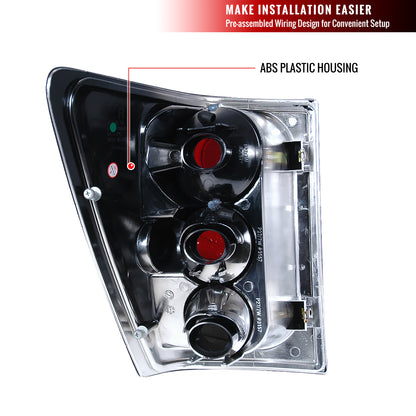 2005-2006 Jeep Grand Cherokee Tail Lights (Matte Black Housing/Clear Lens)
