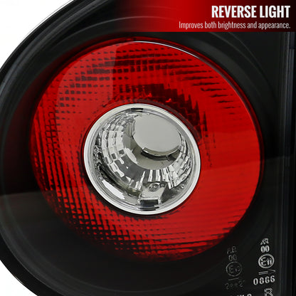 2006-2009 Volkswagen Golf GTI Mk5/Rabbit/R32 Tail Lights (Matte Black Housing/Clear Lens)