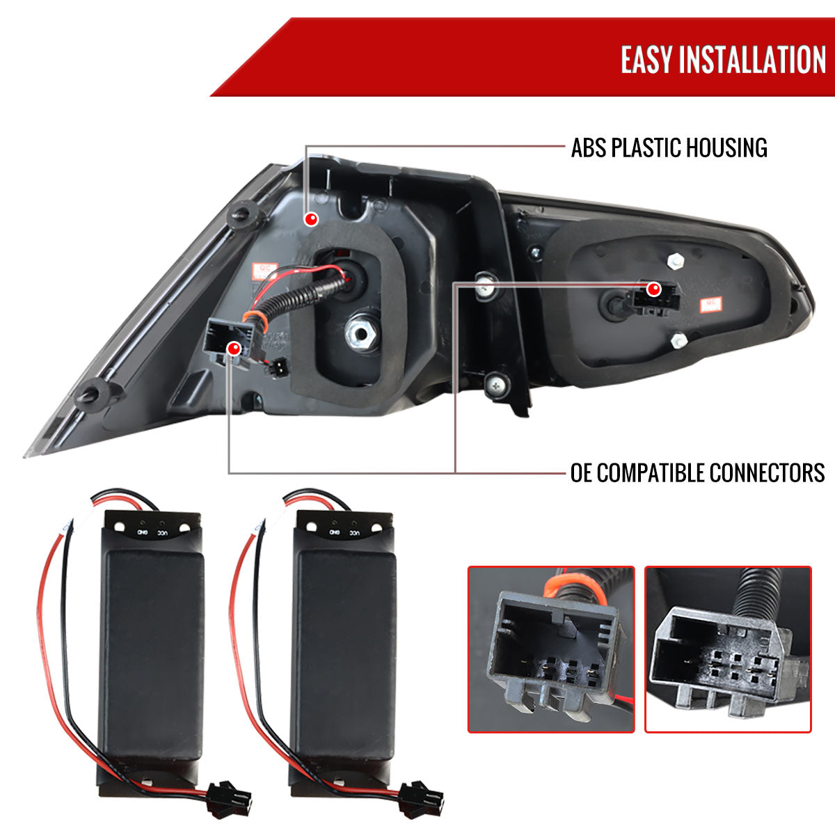 2015-2017 Volkswagen Golf/GTI LED Tail Lights (Glossy Black Housing/Smoked Lens)