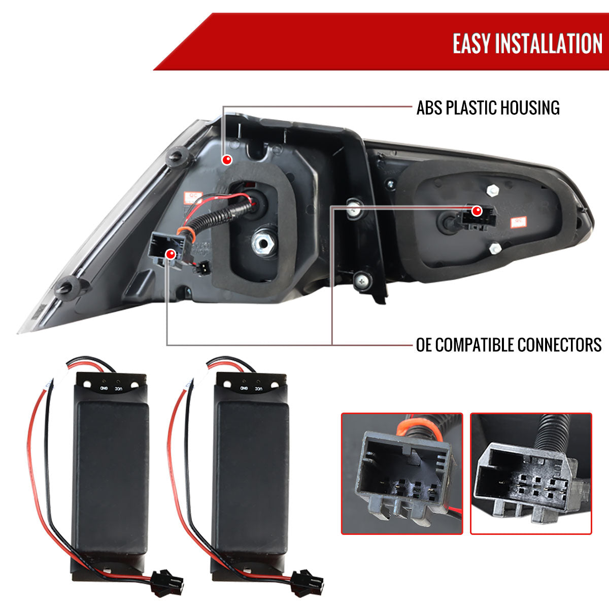 2015-2017 Volkswagen GTI/Golf LED Tail Lights (Jet Black Housing/Clear Lens)