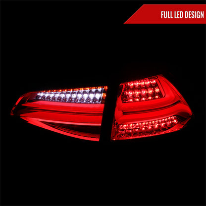 2015-2017 Volkswagen Golf/GTI LED Tail Lights (Chrome Housing/Red Lens)