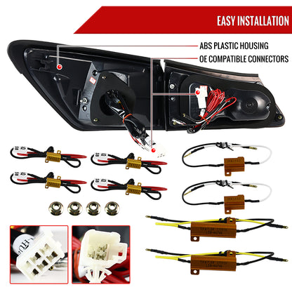2006-2008 Lexus IS250/IS350 LED Tail Lights & Trunk Lights (Chrome Housing/Red Smoked Lens)