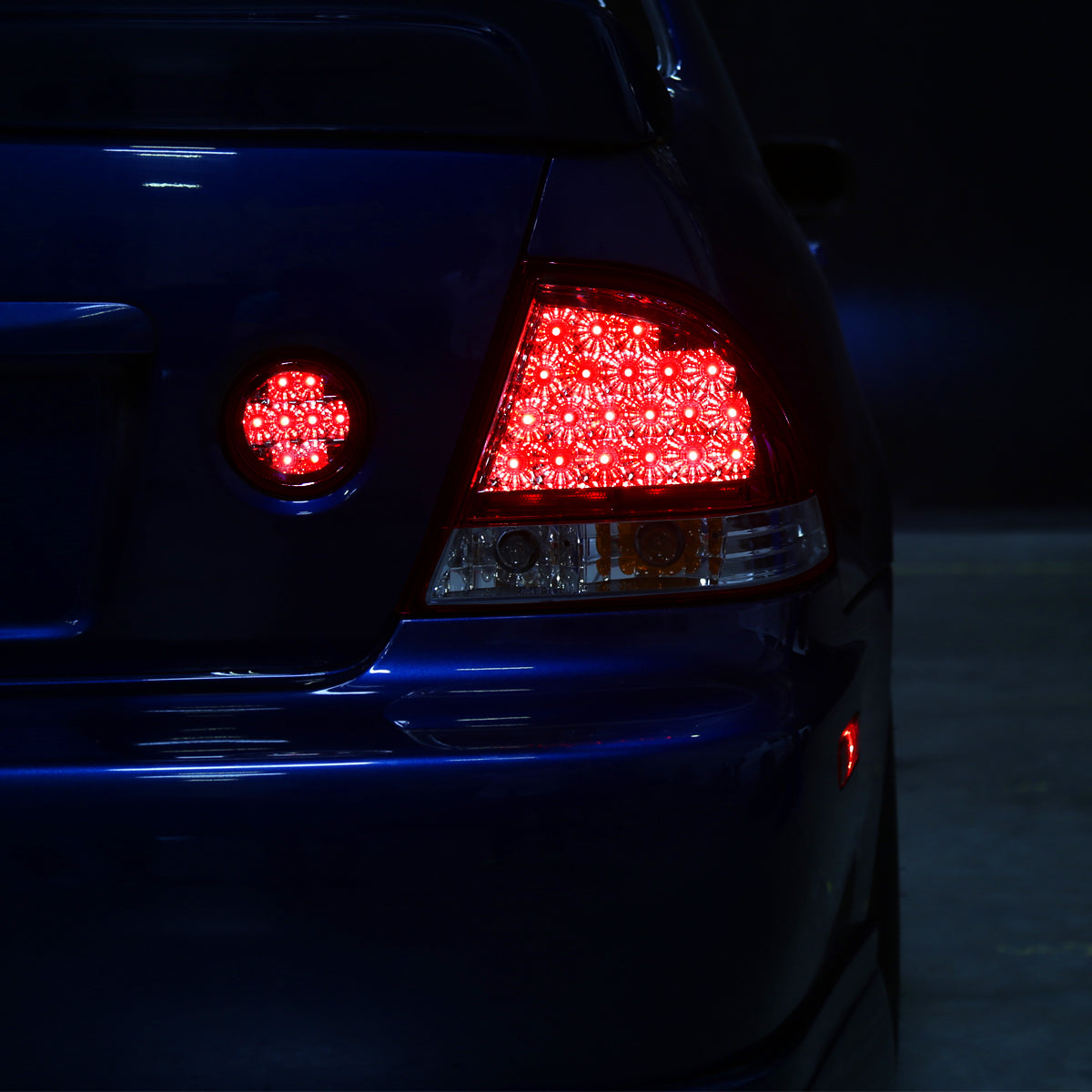 2001-2005  Lexus IS300 LED Tail Lights (Chrome Housing/Red Clear Lens)
