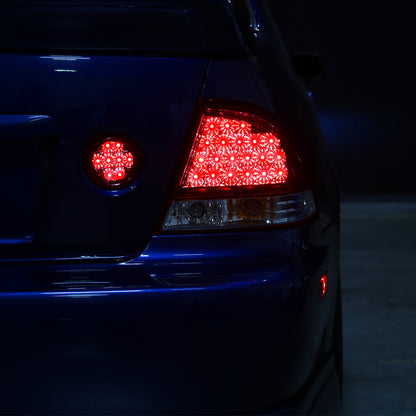 2001-2005  Lexus IS300 LED Tail Lights (Chrome Housing/Red Clear Lens)