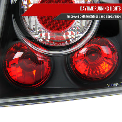 1999-2005 Volkswagen Jetta/Bora Mk4 Sedan Tail Lights (Matte Black Housing/Clear Lens)