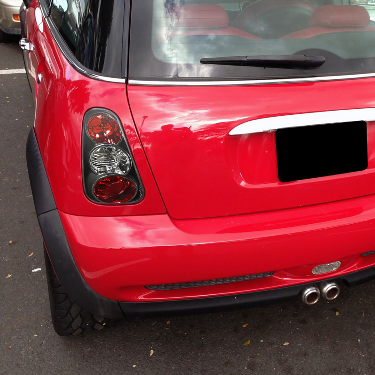 2002-2004 Mini Cooper Tail Lights (Matte Black Housing/Clear Lens)