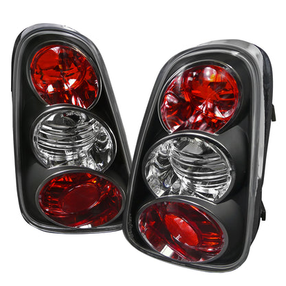 2002-2004 Mini Cooper Tail Lights (Matte Black Housing/Clear Lens)