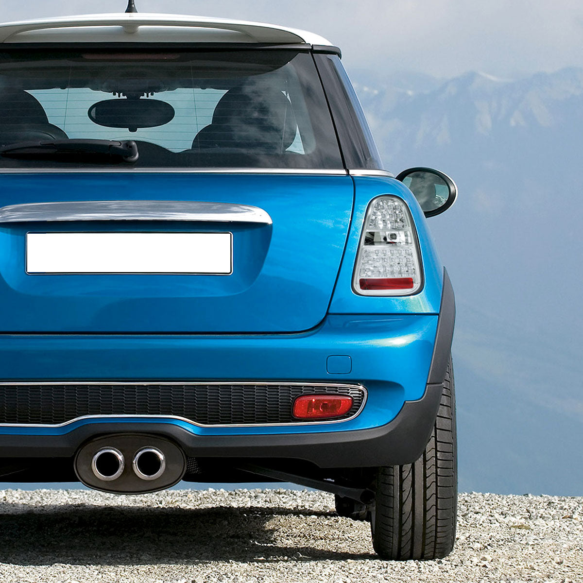 2005-2006 Mini Cooper S LED Tail Lights (Chrome Housing/Clear Lens)