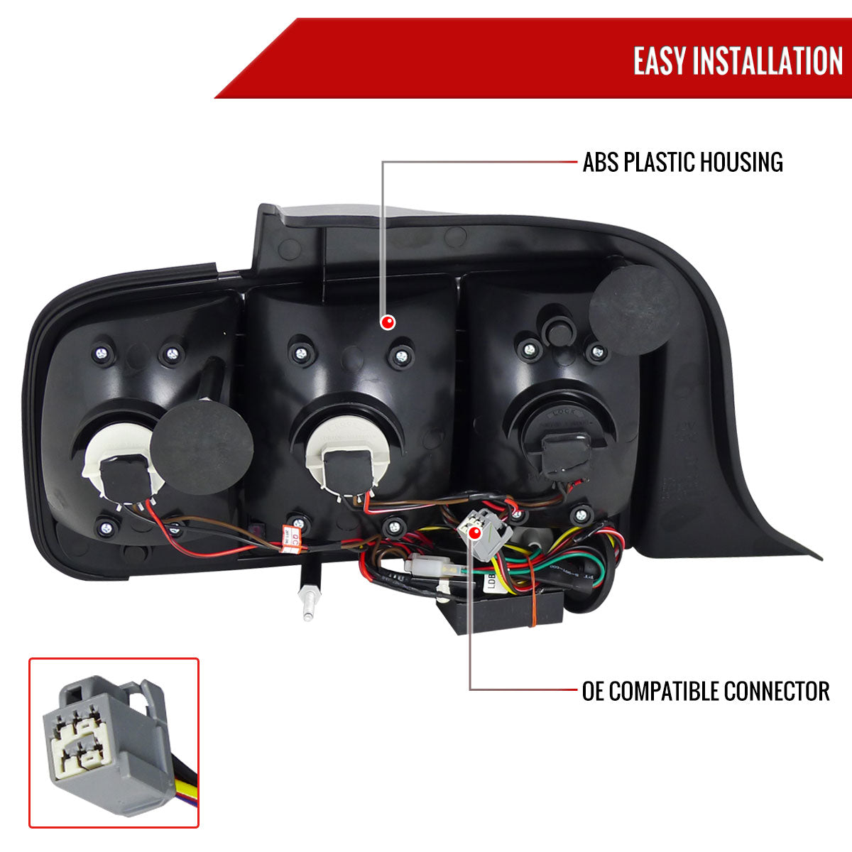 2005-2009 Ford Mustang Sequential LED Tail Lights (Chrome Housing/Smoked Lens)