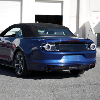 2015-2022 Ford Mustang Coupe/Convertible White LED Bar Tail Lights (Glossy Black Housing/Clear Lens)