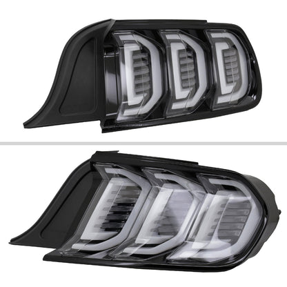 2015-2023 Ford Mustang Sequential Signal LED Tail Lights (Jet Black Housing/Clean Lens)