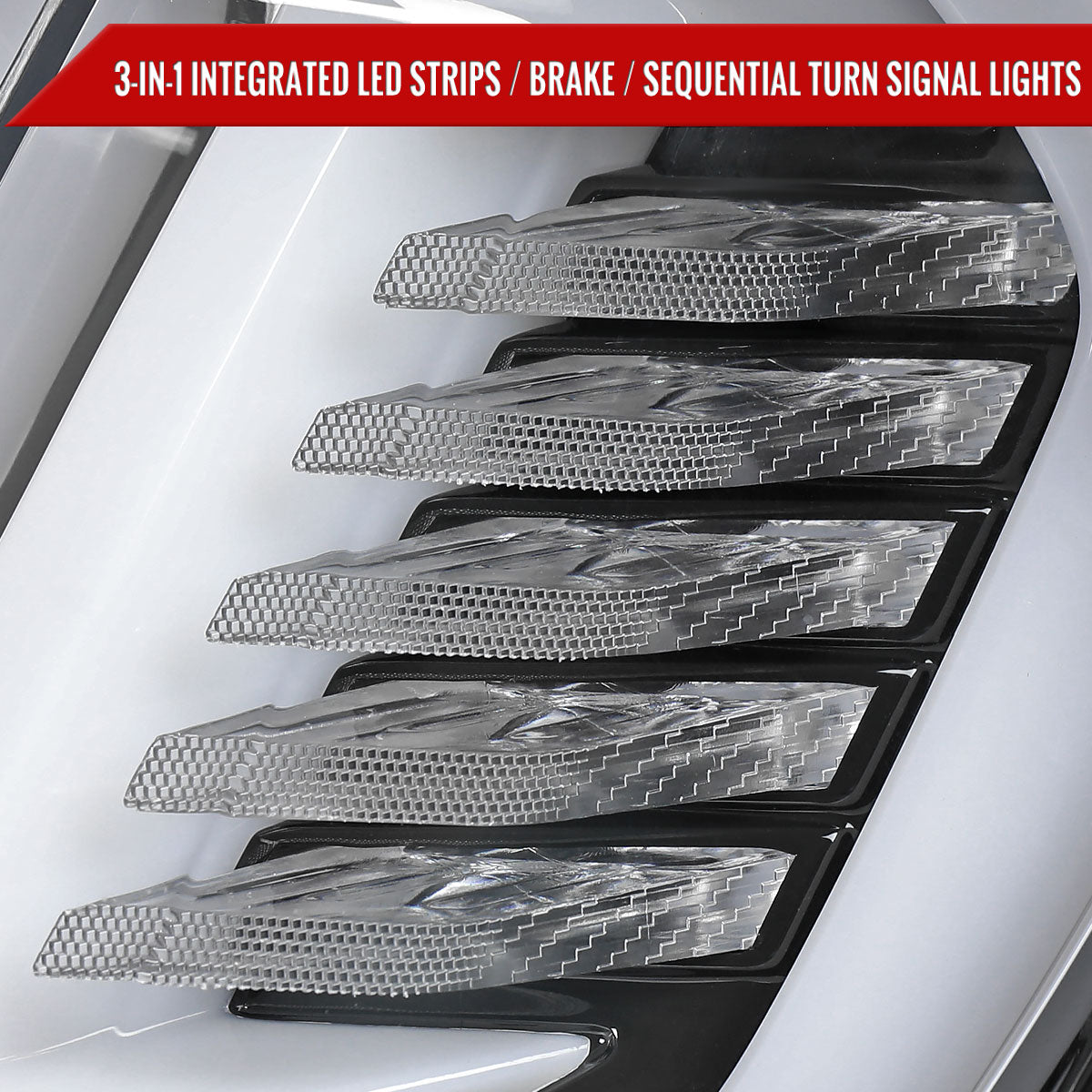 2015-2023 Ford Mustang Sequential Signal LED Tail Lights (Jet Black Housing/Clean Lens)