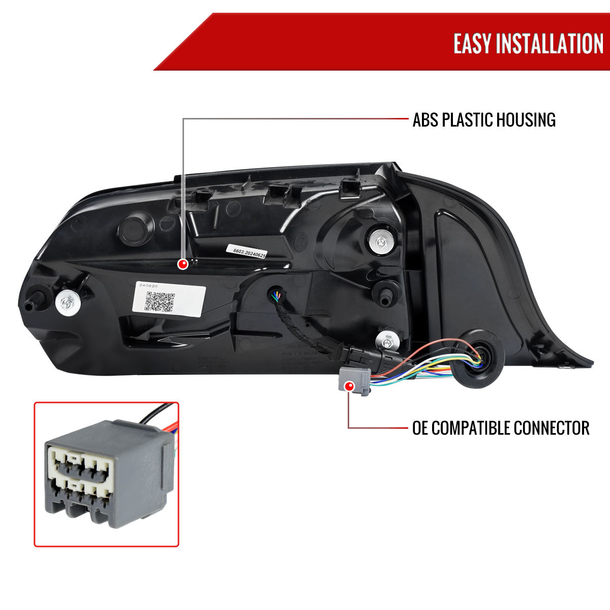 2015-2023 Ford Mustang Sequential Signal LED Tail Lights (Jet Black Housing/Clean Lens)