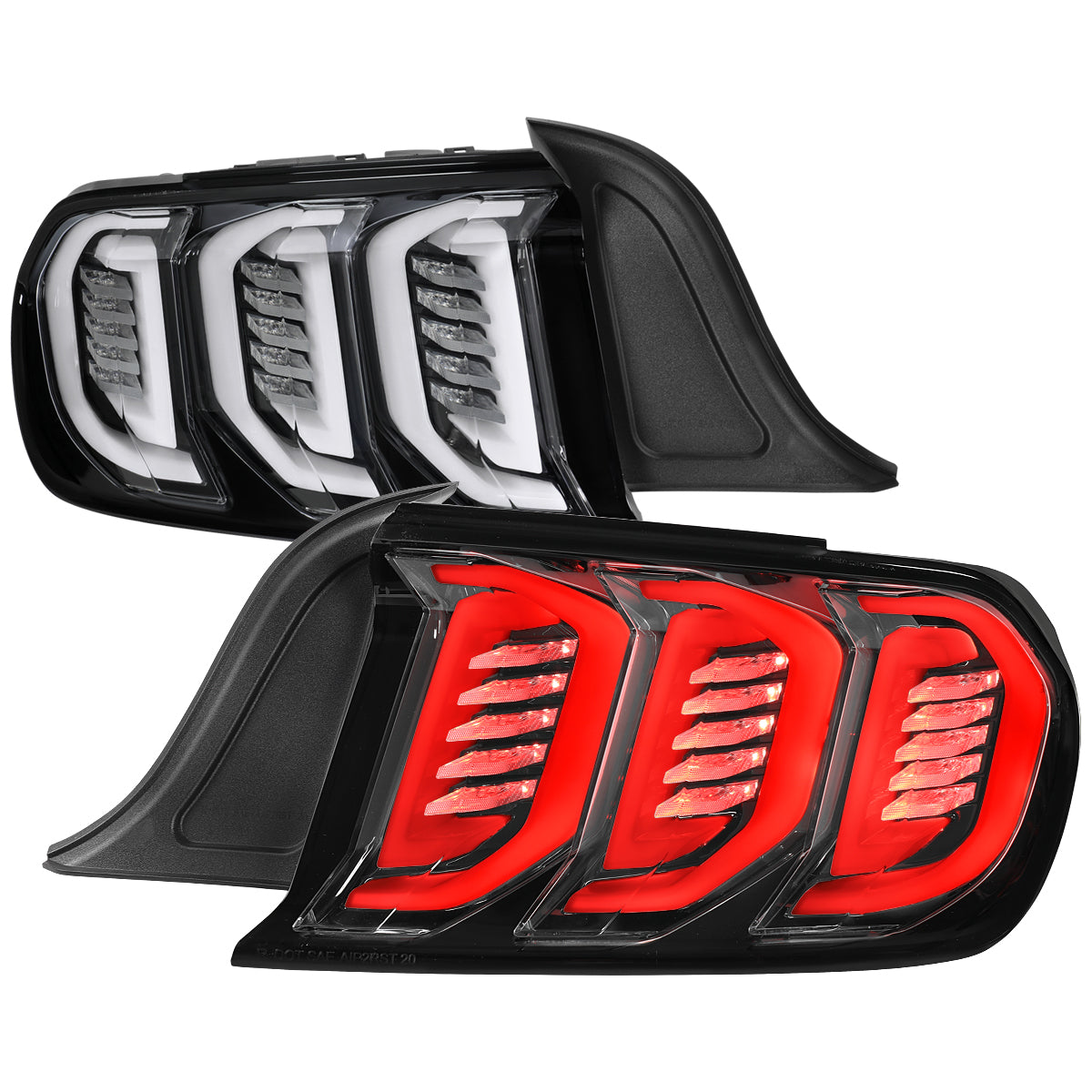 2015-2023 Ford Mustang Sequential Signal LED Tail Lights (Jet Black Housing/Clean Lens)