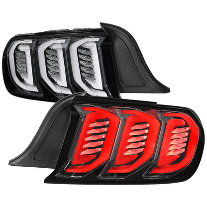 2015-2023 Ford Mustang Sequential Signal LED Tail Lights (Jet Black Housing/Clean Lens)