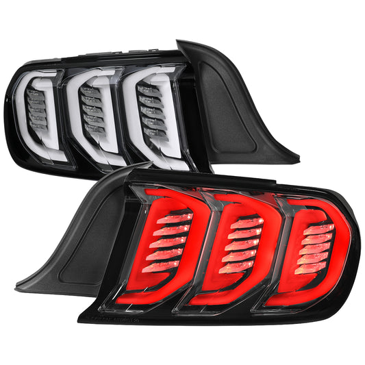 2015-2023 Ford Mustang Sequential Signal LED Tail Lights (Jet Black Housing/Clean Lens)