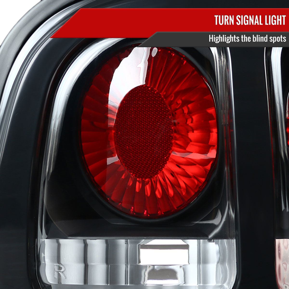1994-1998 Ford Mustang Tail Lights (Matte Black Housing/Clear Lens)