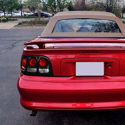1994-1998 Ford Mustang Tail Lights (Matte Black Housing/Clear Lens)