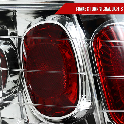 1999-2004 Ford Mustang Tail Lights (Chrome Housing/Clear Lens)