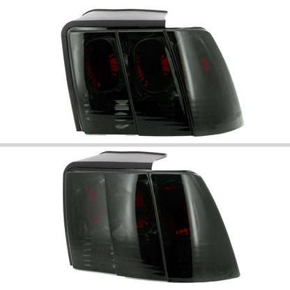 1999-2004 Ford Mustang Tail Lights (Chrome Housing/Smoked Lens)