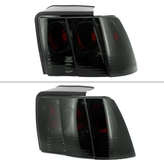 1999-2004 Ford Mustang Tail Lights (Chrome Housing/Smoked Lens)