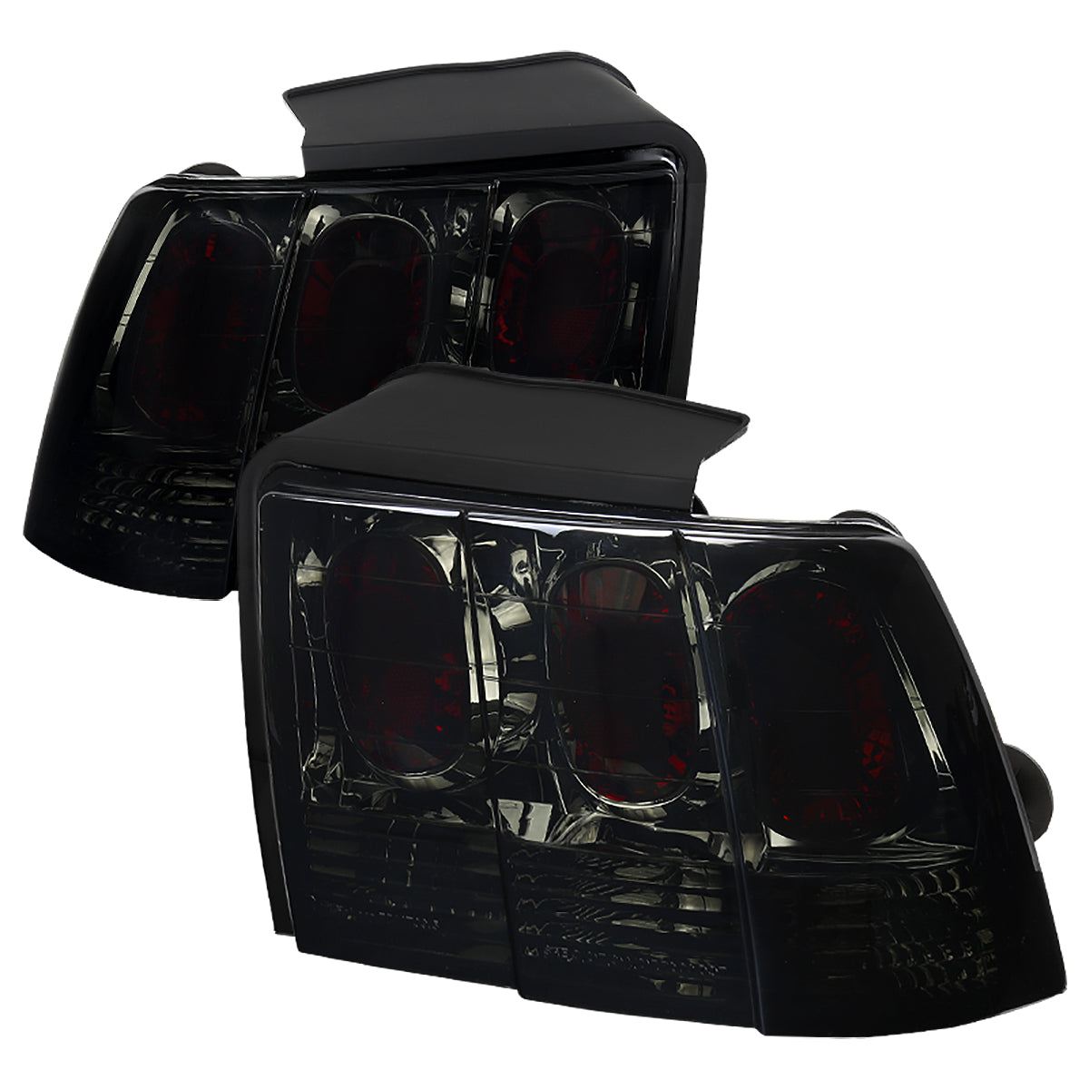1999-2004 Ford Mustang Tail Lights (Chrome Housing/Smoked Lens)