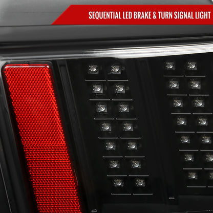 1999-2004 Ford Mustang Sequential LED Tail Lights - RS (Matte Black Housing/Clear Lens)
