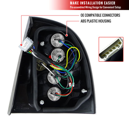 2001-2005 Volkswagen Passat Sedan Tail Lights (Chrome Housing/Clear Lens)