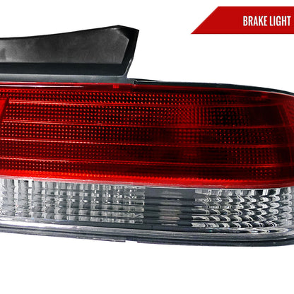 1997-2001 Honda Prelude Tail Lights (Chrome Housing/Red Clear Lens)