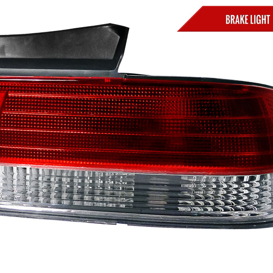 1997-2001 Honda Prelude Tail Lights (Chrome Housing/Red Clear Lens)