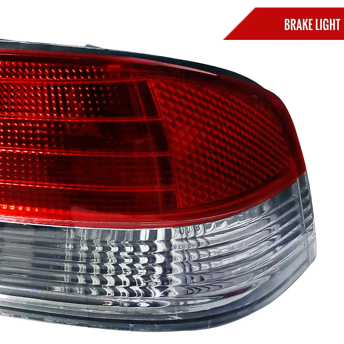 1997-2001 Honda Prelude Tail Lights (Chrome Housing/Red Clear Lens)