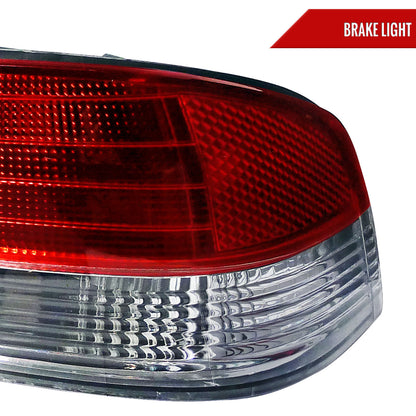 1997-2001 Honda Prelude Tail Lights (Chrome Housing/Red Clear Lens)