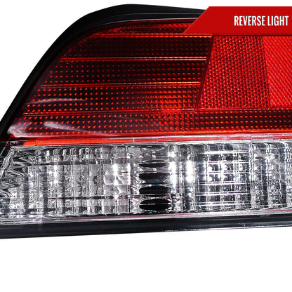 1997-2001 Honda Prelude Tail Lights (Chrome Housing/Red Clear Lens)