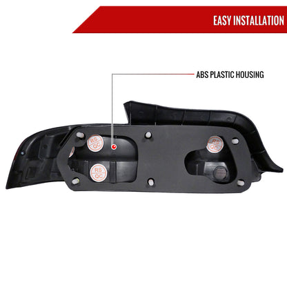 1997-2001 Honda Prelude Tail Lights (Chrome Housing/Red Clear Lens)