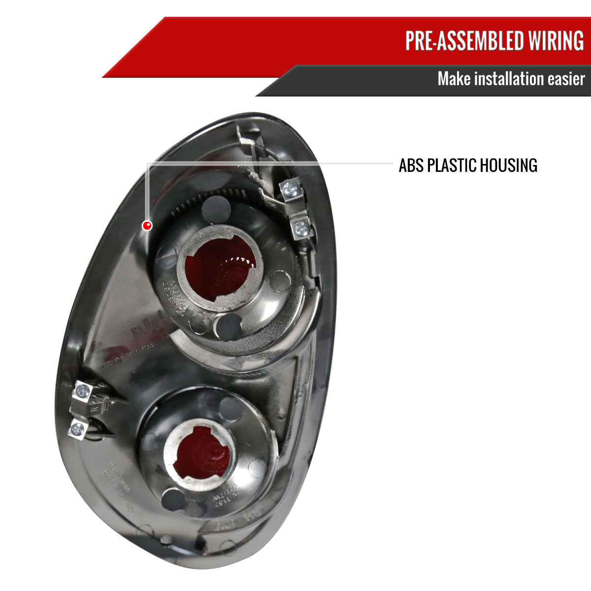 2001-2005 Chrysler PT Cruiser Tail Lights (Matte Black Housing/Clear Lens)