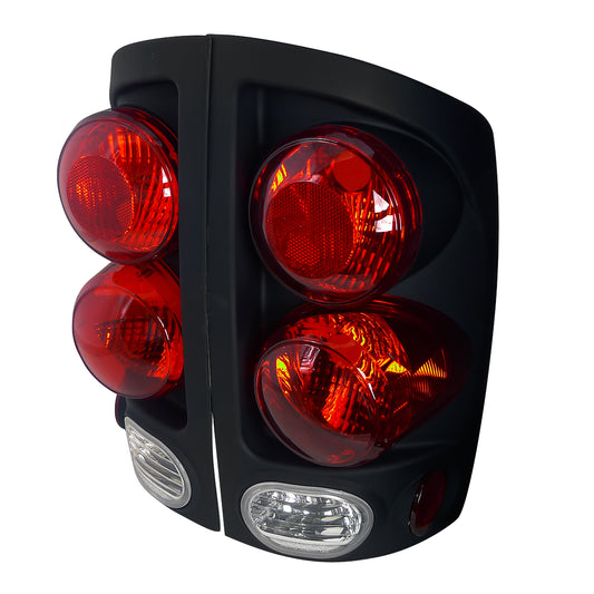 2002-2006 Dodge RAM Retro Style Tail Lights (Matte Black Housing/Clear Lens)