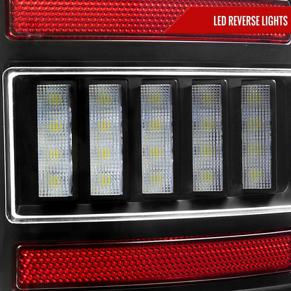 2002-2006 Dodge RAM 1500/2500/3500 White LED Bar Tail Lights (Matte Black Housing/Clear Lens)